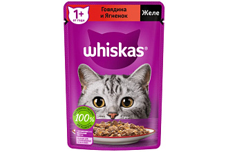 Корм влажный 75гр. д/кошек рагу Говядина Ягненок Whiskas