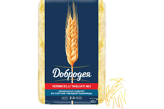 Макаронные изделия Vermicelli Tagliati N3 Вермишель Ниточка, 400 г Добродея 