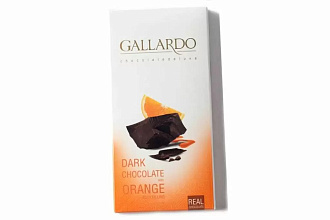 Шоколад Gallardo горький с начинкой со вкусом апельсина 80гр 