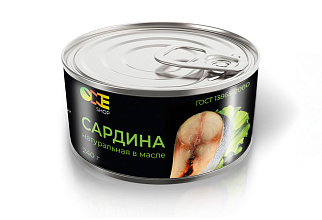 Сардина натуральная в масле One Shop ж/б ключ 240 г.