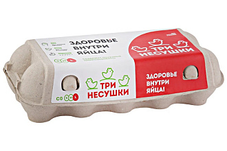Яйцо куриное Отборное Три несушки 10шт уп.