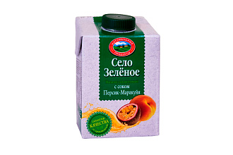 Напиток сывороточный с соком Персик-Маракуйя "Село зеленое" 0,5л