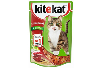 Корм KiteKat с говядиной в желе 85г