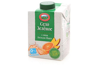 Напиток сывороточный с соком Апельсин-Манго "Село зеленое" 0,5л